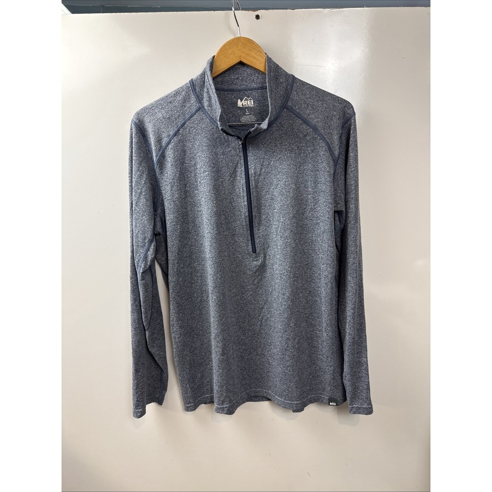REI Co-Op mens Sz L 1/2 Zip Lightweight Athletic Jacket Blue  Performance